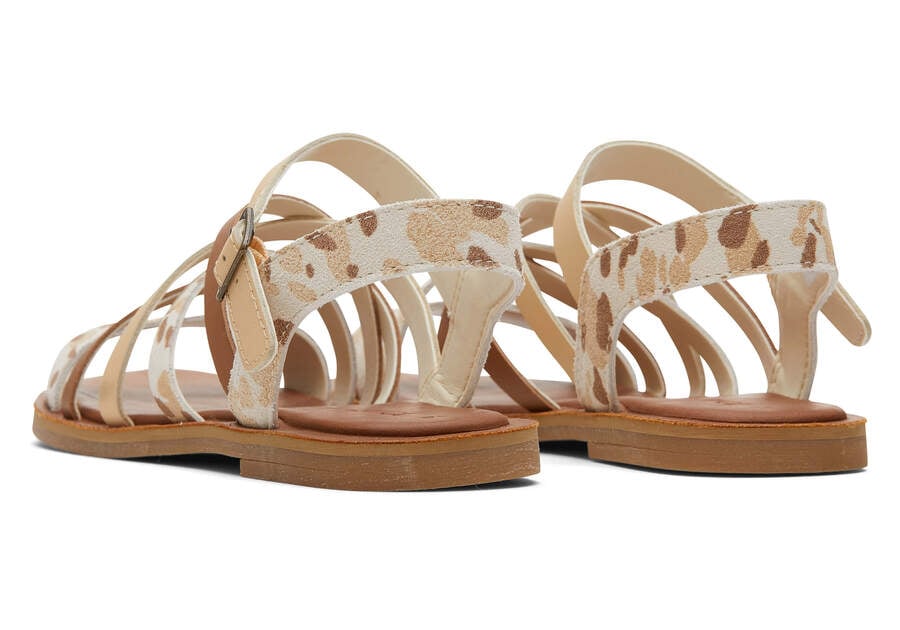 Beige Abstract Cow Toms Sephina Sandal Australia Sale | AU999-152