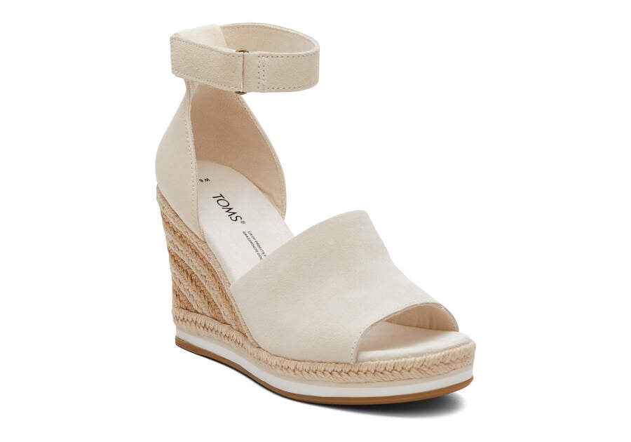 Beige Suede Toms Marisol Wedge Heel Heels Australia Sale | AU196-691