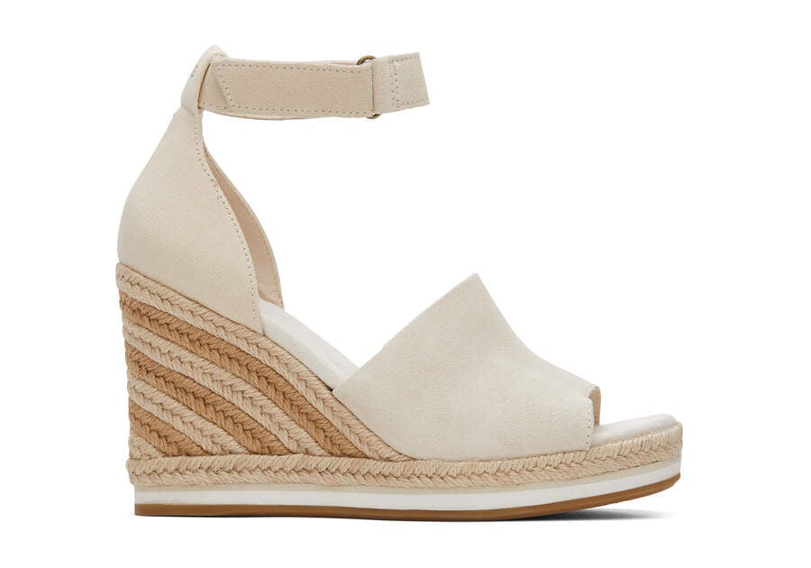 Beige Suede Toms Marisol Wedge Heel Heels Australia Sale | AU196-691