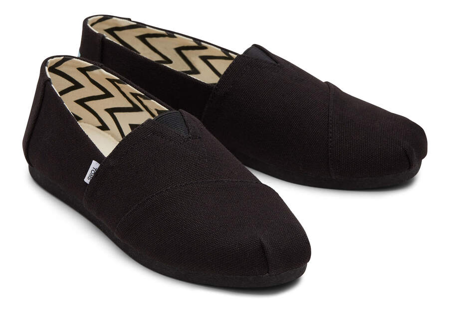 Black / Black Toms Alpargata Recycled Cotton Canvas Australia Sale | AU581-762