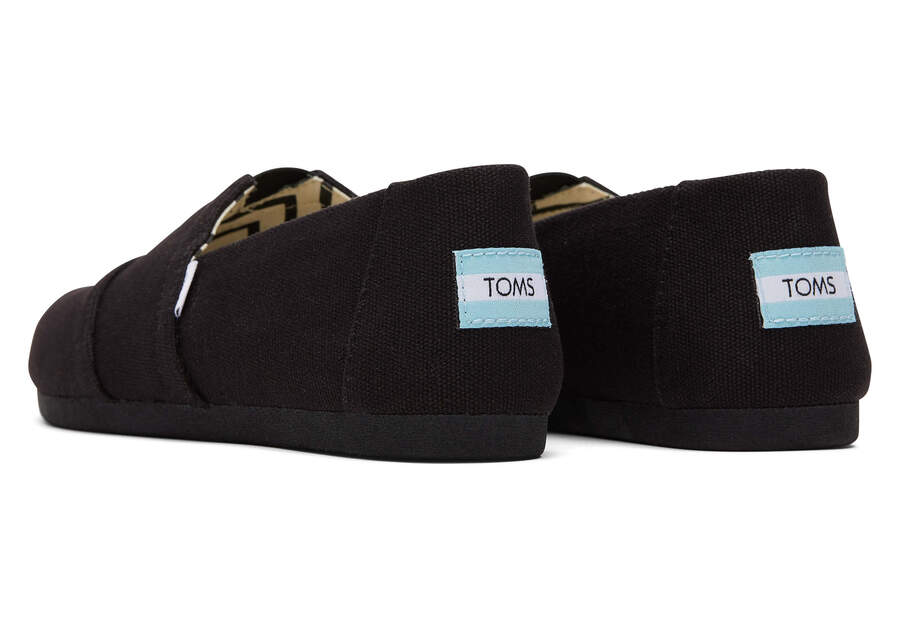 Black / Black Toms Alpargata Recycled Cotton Canvas Australia Sale | AU581-762