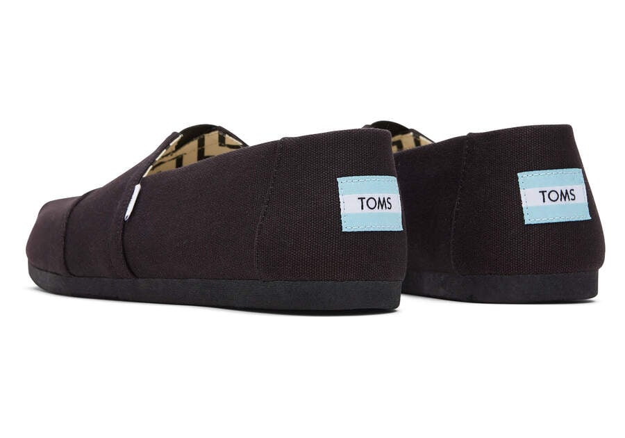 Black / Black Toms Alpargata Recycled Cotton Canvas Australia Sale | AU814-316