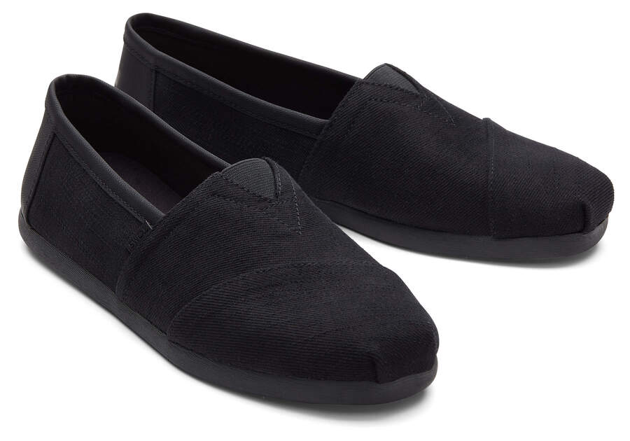 Black / Black Toms Alpargata Synthetic Trim Australia Sale | AU913-692