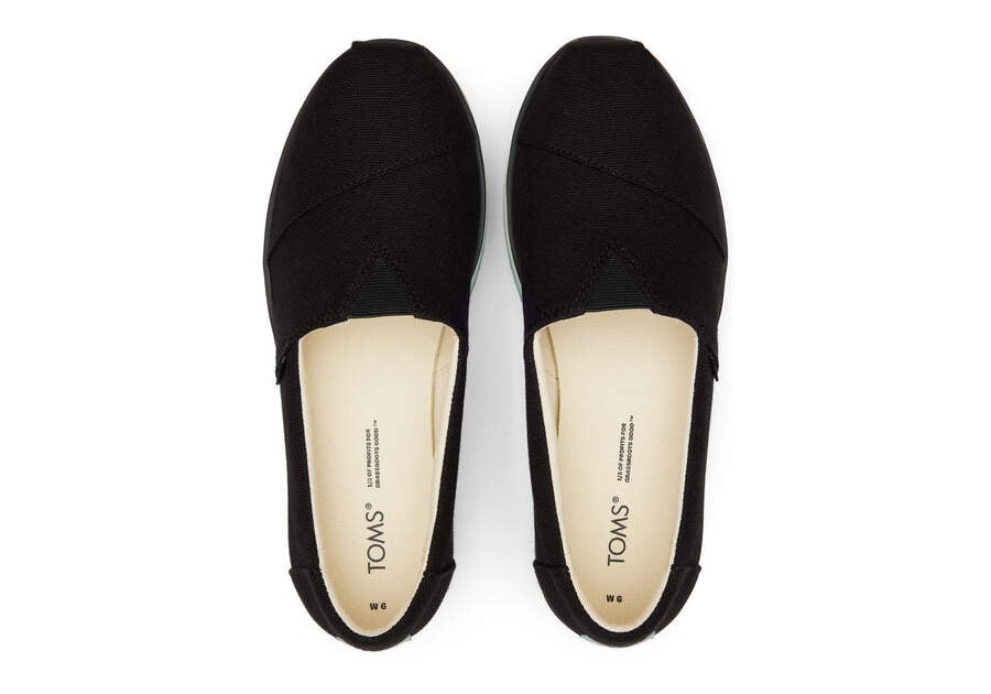 Black Canvas Toms Alpargata Platform Espadrille Platform Shoes Australia Sale | AU553-417