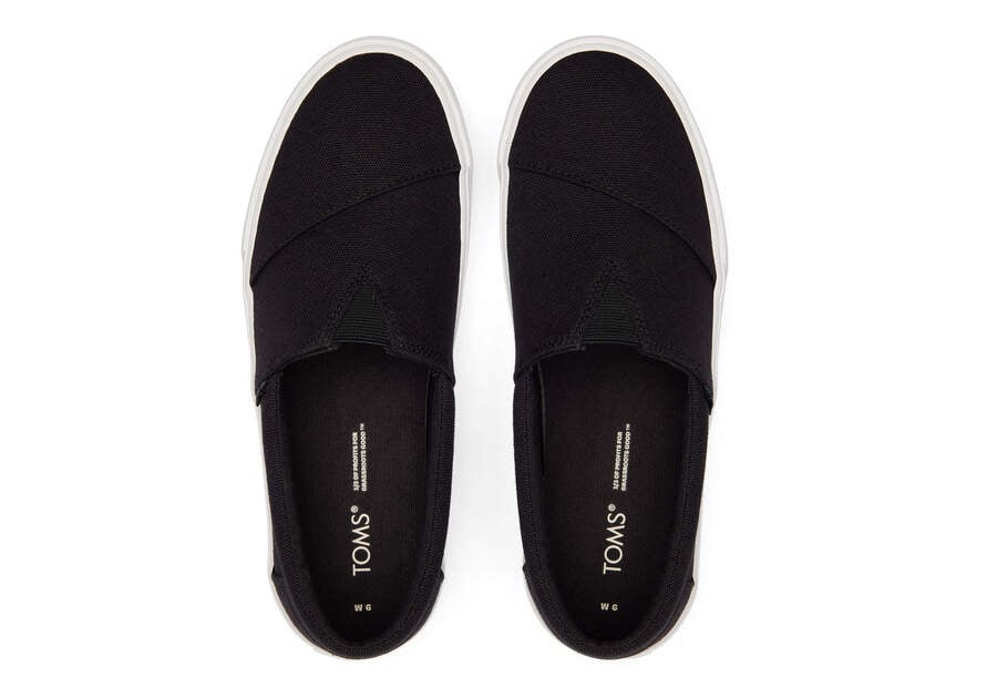 Black Canvas Toms Fenix Platform Australia Sale | AU104-434