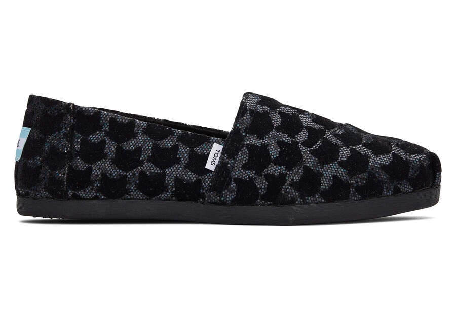 Black Cats Toms Alpargata Glitter Cats Australia Sale | AU453-988