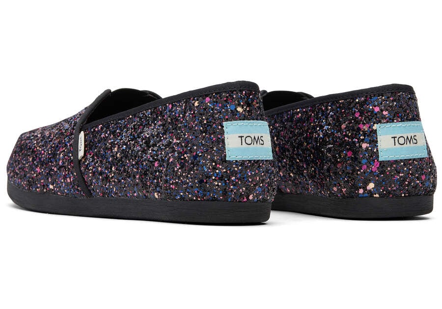 Black Glitter Toms Alpargata Glitter Australia Sale | AU754-645