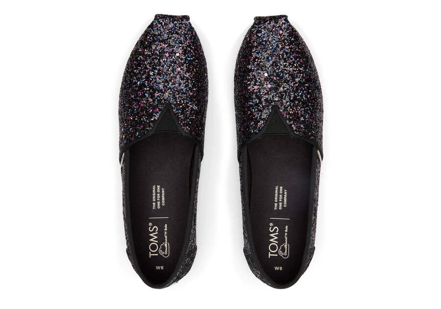 Black Glitter Toms Alpargata Glitter Australia Sale | AU754-645