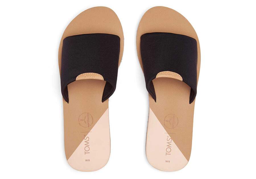 Black Jersey Toms Carly Sandal Australia Sale | AU265-272