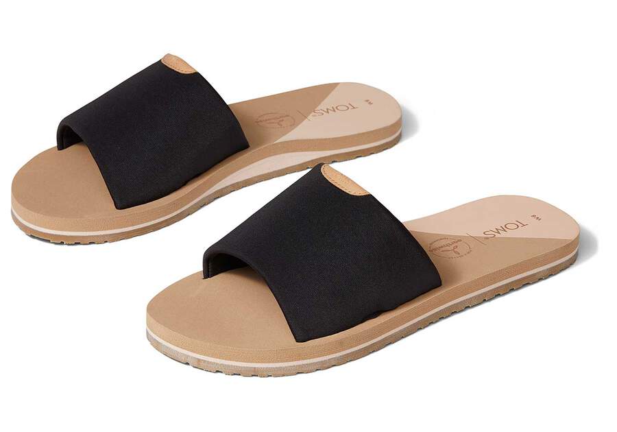 Black Jersey Toms Carly Sandal Australia Sale | AU265-272