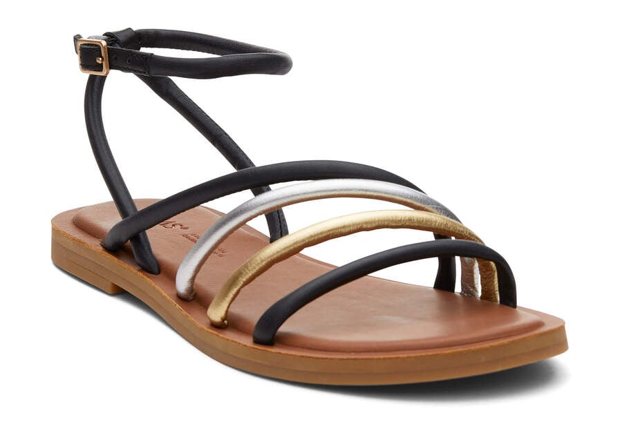 Black Multi Leather Toms Willa Sandal Australia Sale | AU861-906