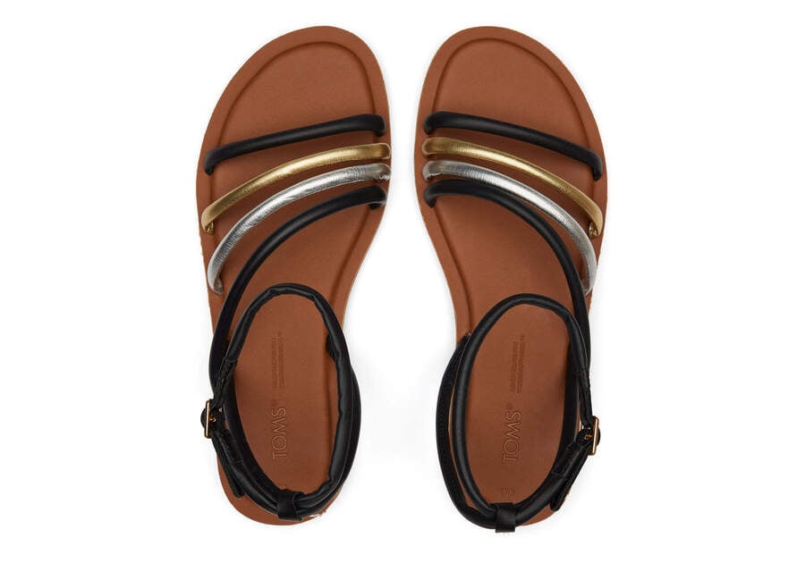 Black Multi Leather Toms Willa Sandal Australia Sale | AU861-906