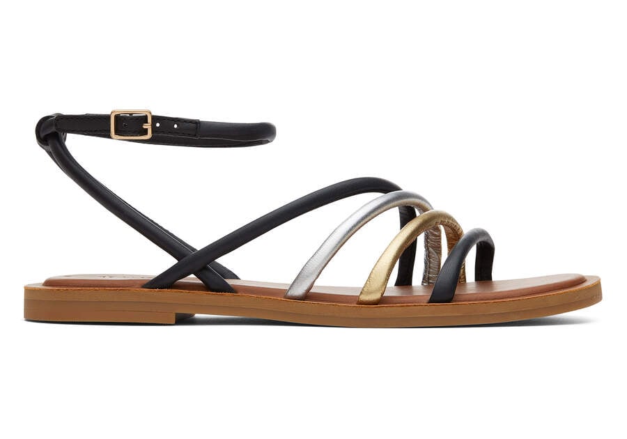 Black Multi Leather Toms Willa Sandal Australia Sale | AU861-906