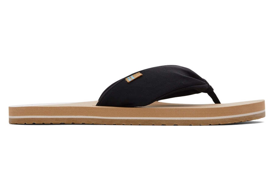 Black Repreve Jersey Toms Piper Flip Flop Australia Sale | AU786-439