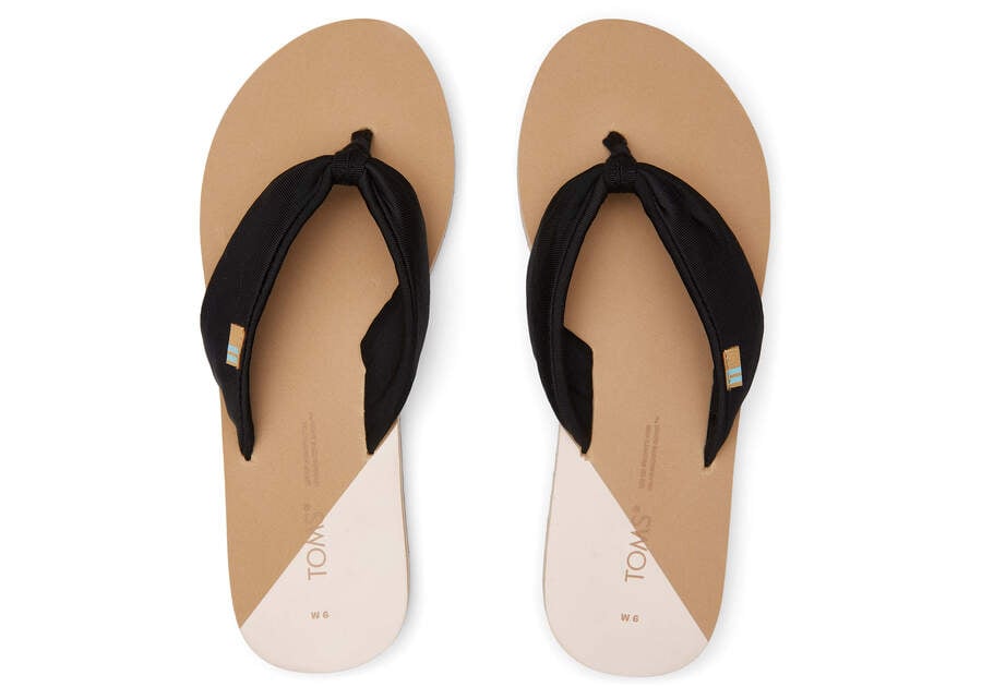 Black Repreve Jersey Toms Piper Flip Flop Australia Sale | AU786-439