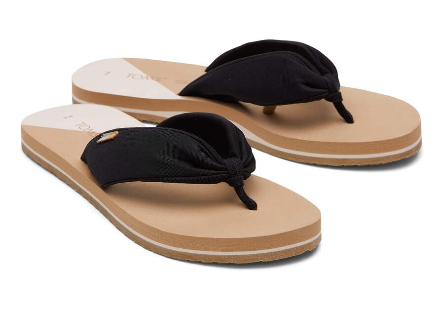 Black Repreve Jersey Toms Piper Flip Flop Australia Sale | AU786-439