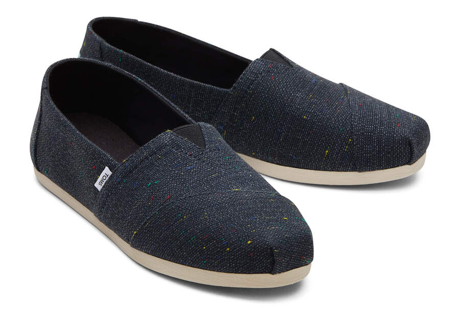 Black Speckled Slub Toms Alpargata Speckled Recycled Cotton Australia Sale | AU496-056