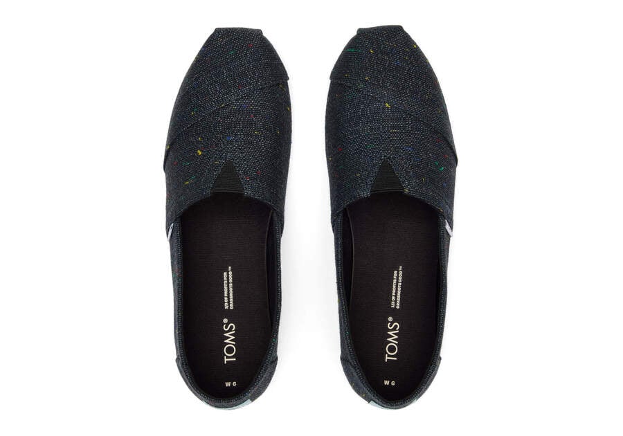 Black Speckled Slub Toms Alpargata Speckled Recycled Cotton Australia Sale | AU496-056