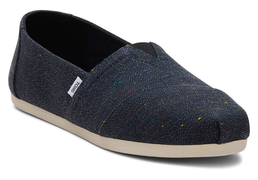 Black Speckled Slub Toms Alpargata Speckled Recycled Cotton Australia Sale | AU496-056