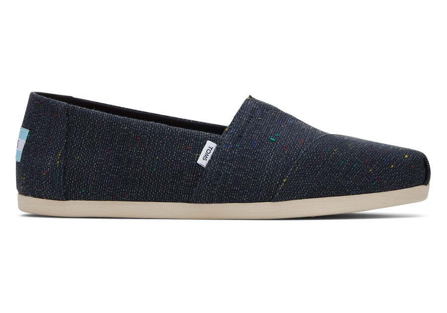 Black Speckled Slub Toms Alpargata Speckled Recycled Cotton Australia Sale | AU496-056