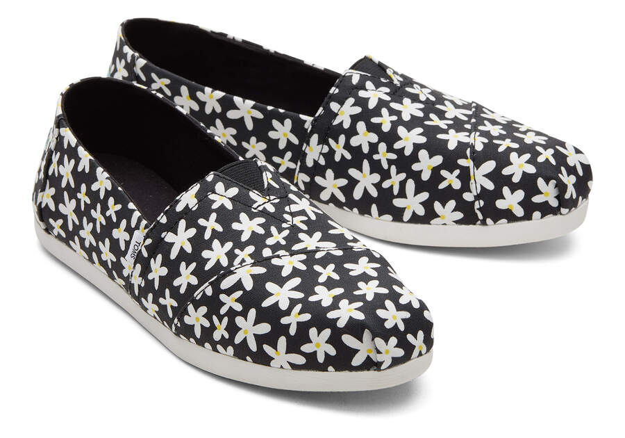 Black Sun Daisies Toms Alpargata Sun Daises Australia Sale | AU355-193