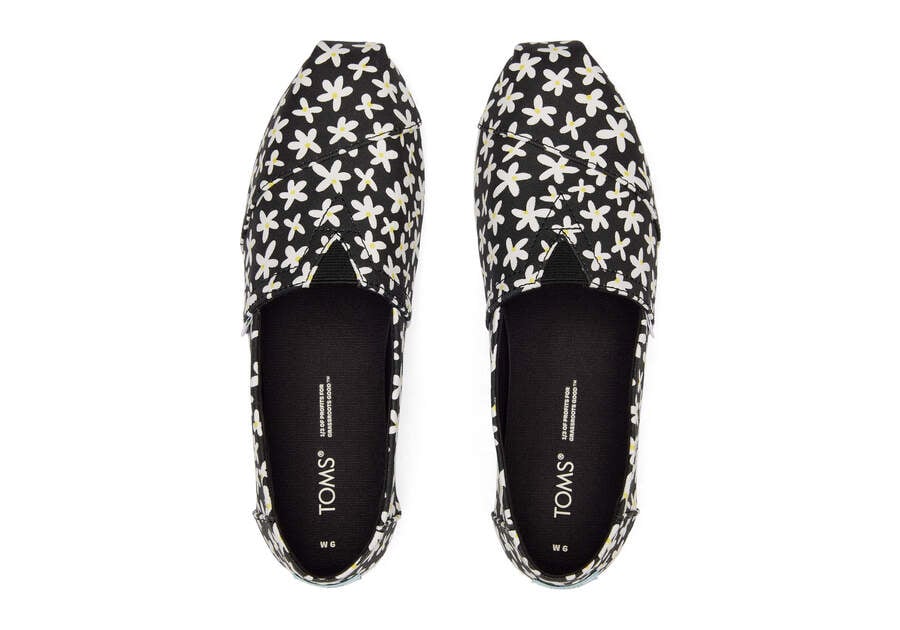 Black Sun Daisies Toms Alpargata Sun Daises Australia Sale | AU355-193