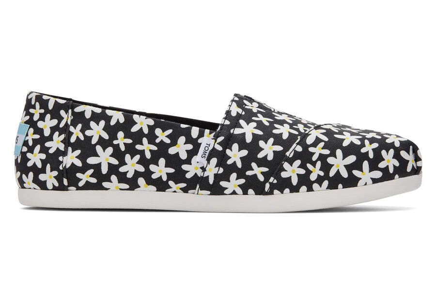 Black Sun Daisies Toms Alpargata Sun Daises Australia Sale | AU355-193