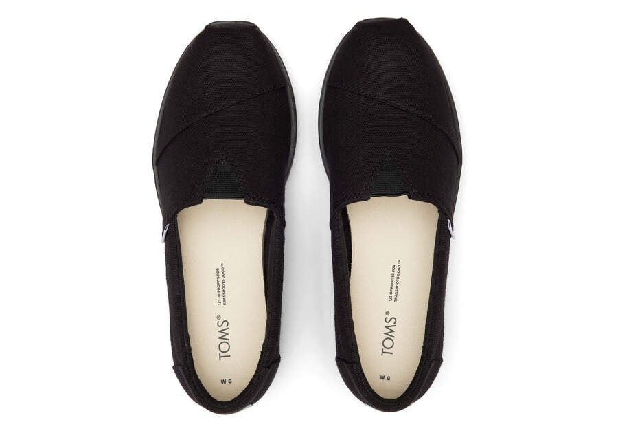 Black Toms Alpargata Midform Espadrille Platform Shoes Australia Sale | AU202-742