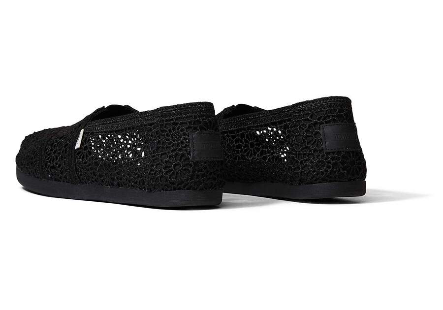 Black Toms Alpargata Moroccan Crochet Australia Sale | AU281-613