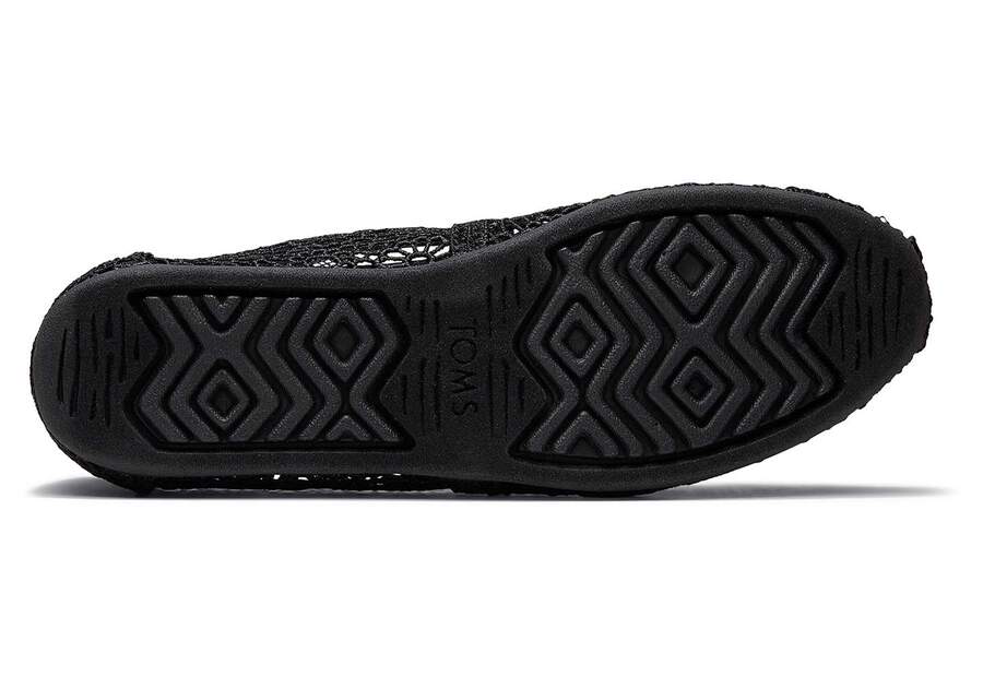 Black Toms Alpargata Moroccan Crochet Australia Sale | AU281-613