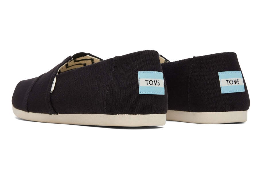 Black Toms Alpargata Recycled Cotton Canvas Australia Sale | AU143-635