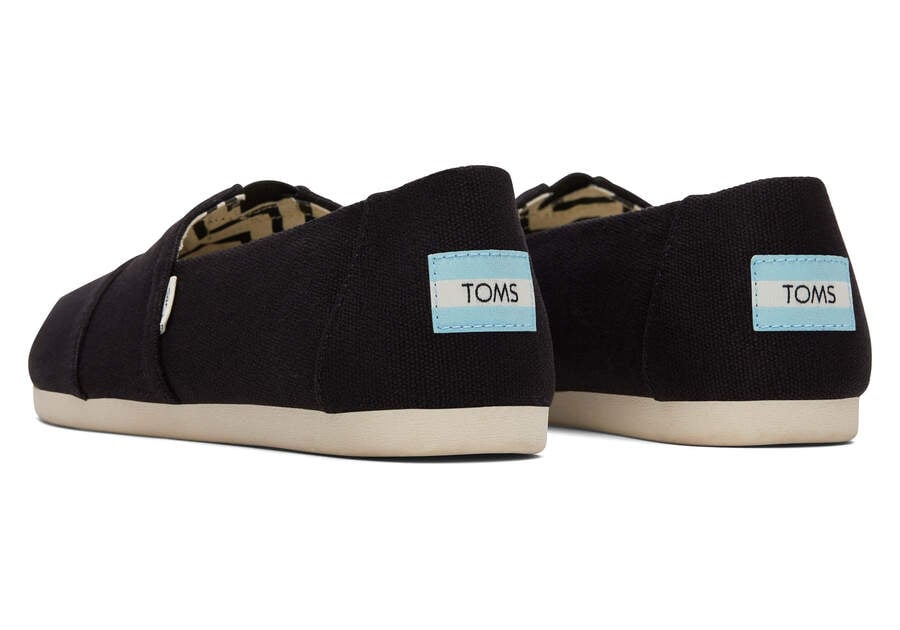 Black Toms Alpargata Recycled Cotton Canvas Australia Sale | AU773-391