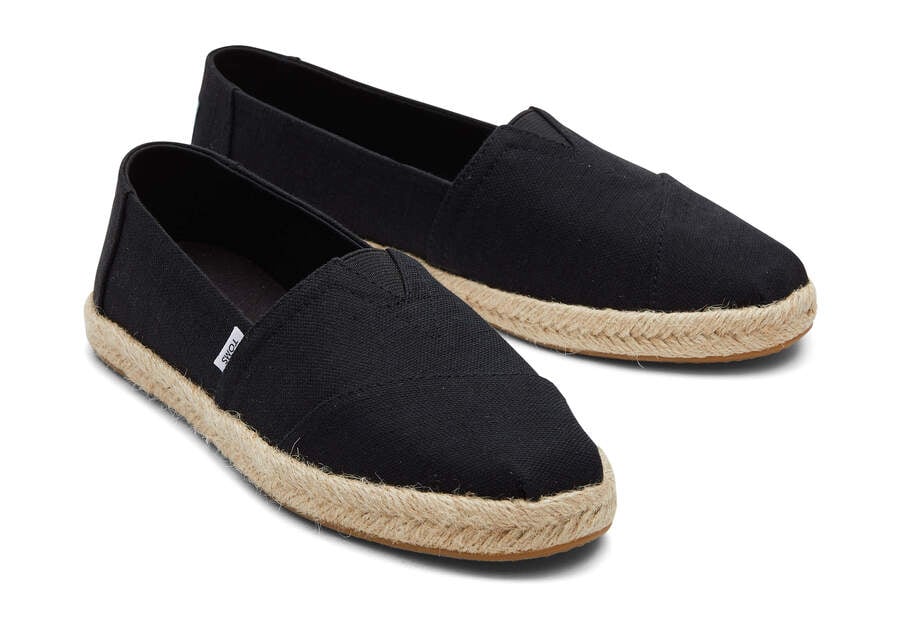 Black Toms Alpargata Recycled Cotton Rope Espadrille Australia Sale | AU022-723