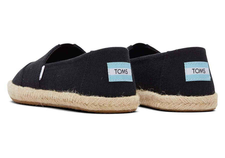 Black Toms Alpargata Recycled Cotton Rope Espadrille Australia Sale | AU022-723