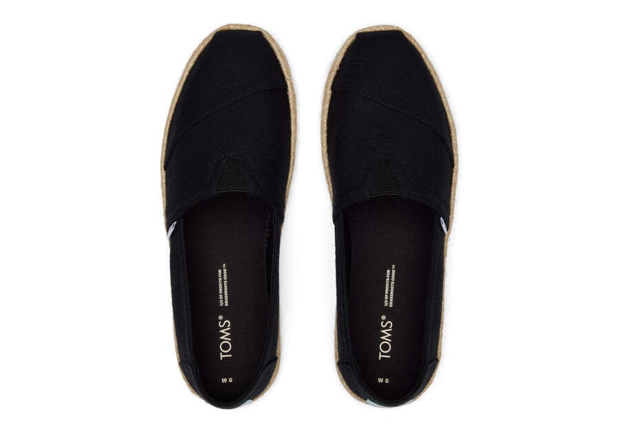 Black Toms Alpargata Recycled Cotton Rope Espadrille Australia Sale | AU022-723