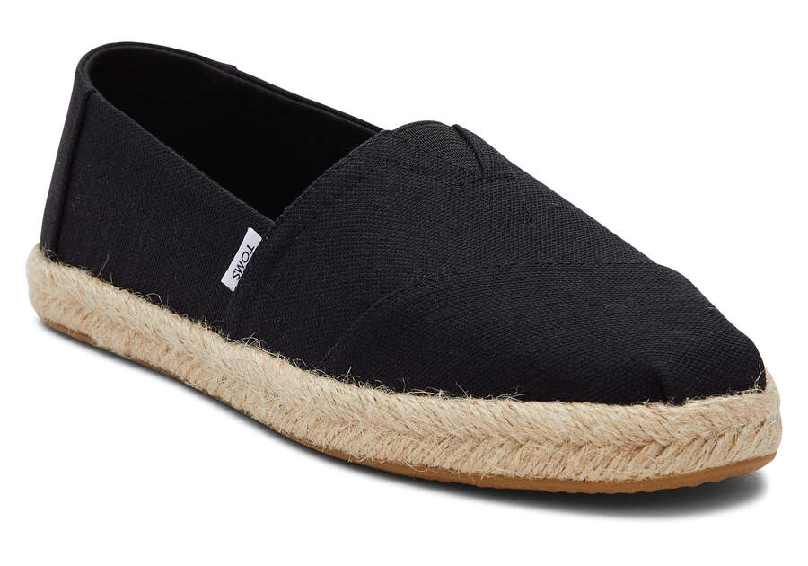 Black Toms Alpargata Recycled Cotton Rope Espadrille Australia Sale | AU022-723