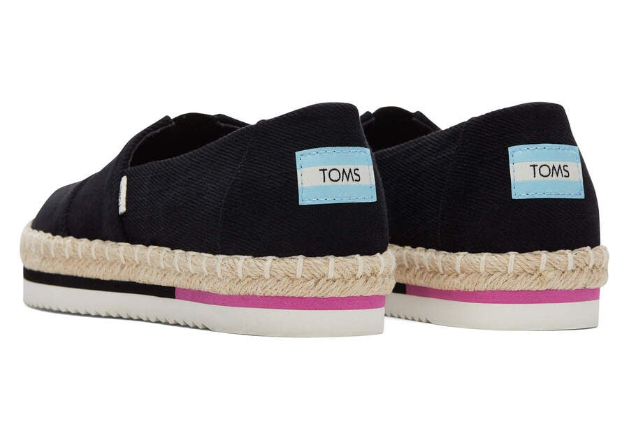 Black Toms Alpargata Rope Platform Australia Sale | AU492-621