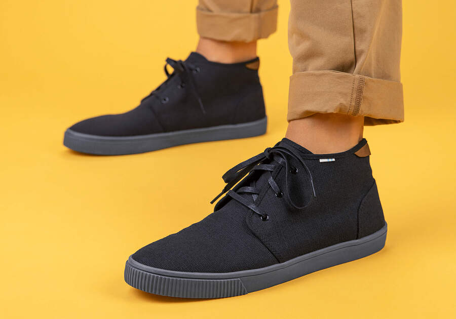 Black Toms Carlo Mid Sneaker Australia Sale | AU345-030