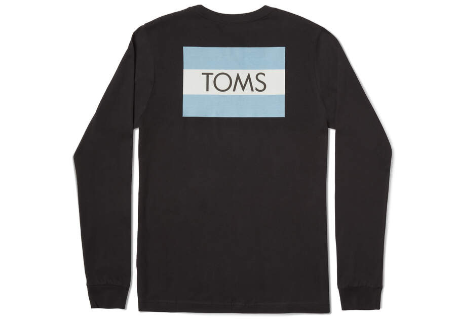 Black Toms Logo Long Sleeve Tee T Shirts Australia Sale | AU757-928