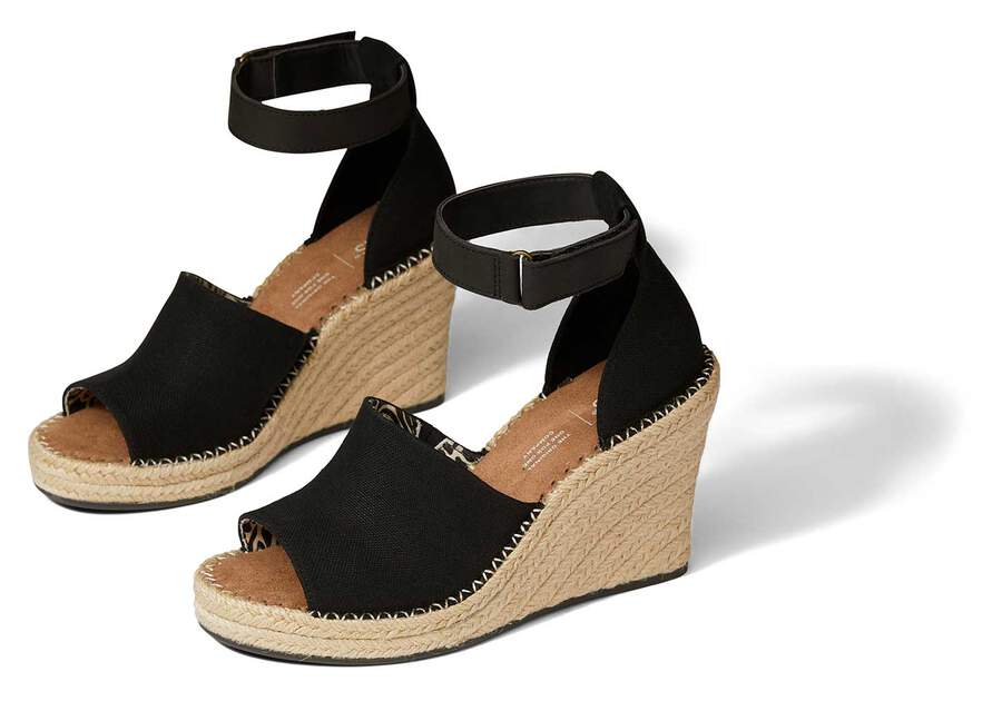 Black Toms Marisol Wedge Heel Heels Australia Sale | AU779-068