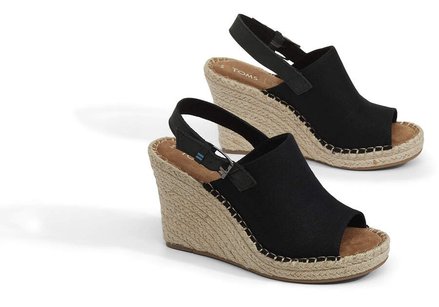 Black Toms Monica Wedge Heel Heels Australia Sale | AU931-796