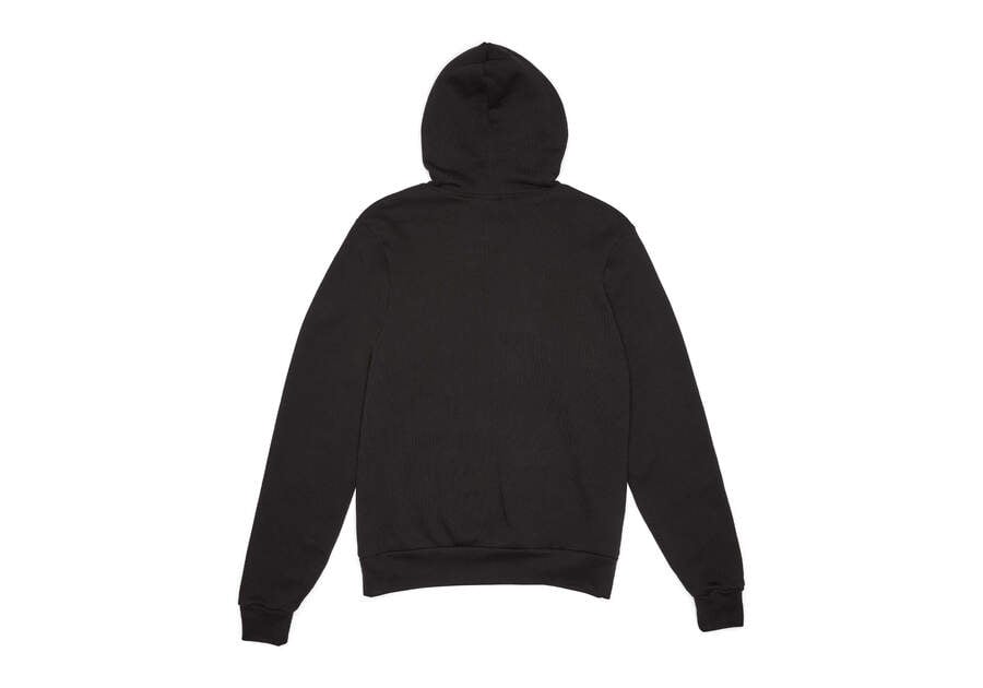 Black Toms Striped Logo Fleece Hoodie Hoodie Australia Sale | AU619-511