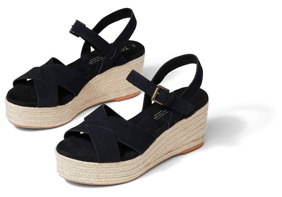 Black Toms Willow Platform Sandal Sandals Australia Sale | AU230-164