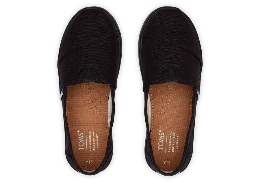 Black Toms Youth Alpargata Canvas Australia Sale | AU486-961