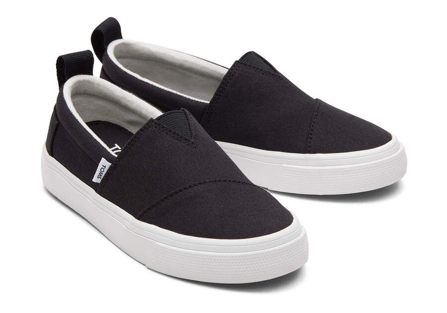 Black Toms Youth Fenix Slip-On Canvas Australia Sale | AU848-178