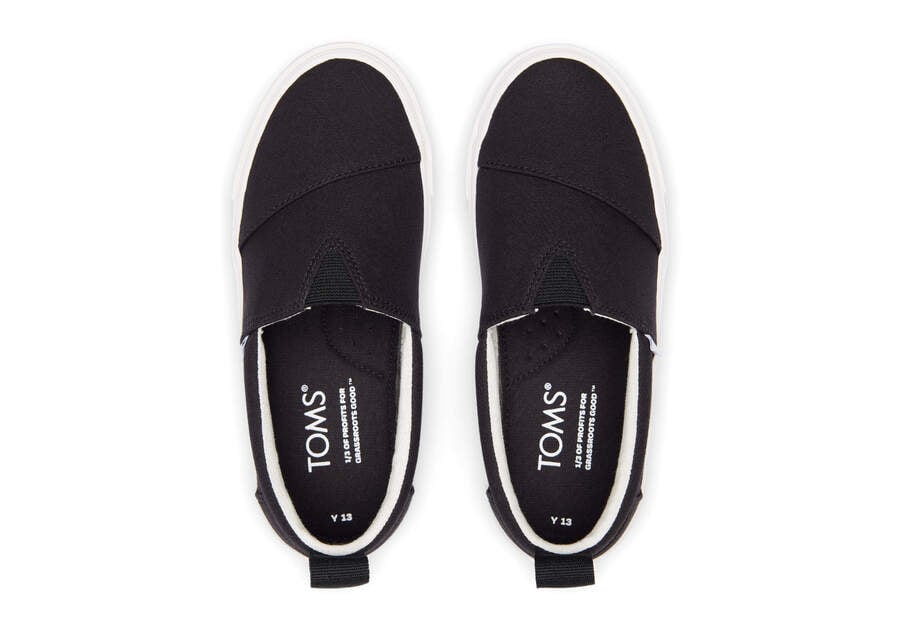 Black Toms Youth Fenix Slip-On Canvas Australia Sale | AU848-178