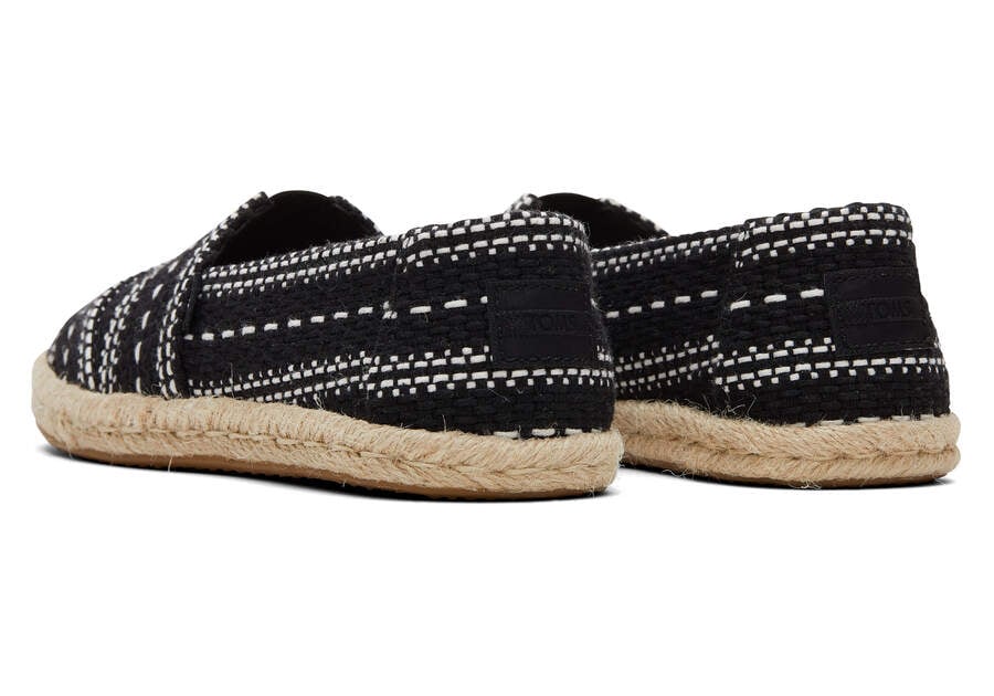 Black Woven Toms Alpargata Chunky Global Woven Rope Espadrille Australia Sale | AU536-823