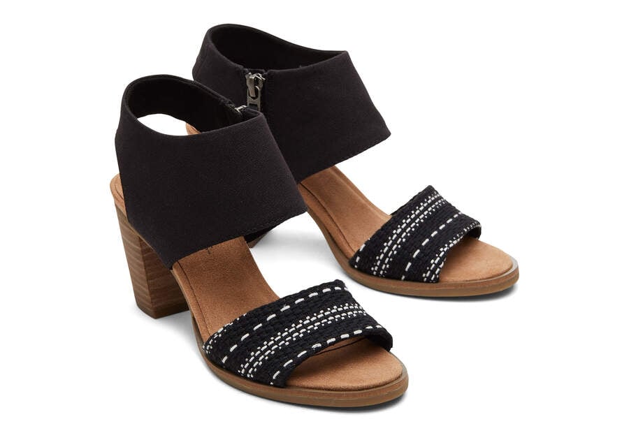 Black Woven Toms Majorca Cutout Sandal Sandals Australia Sale | AU401-939