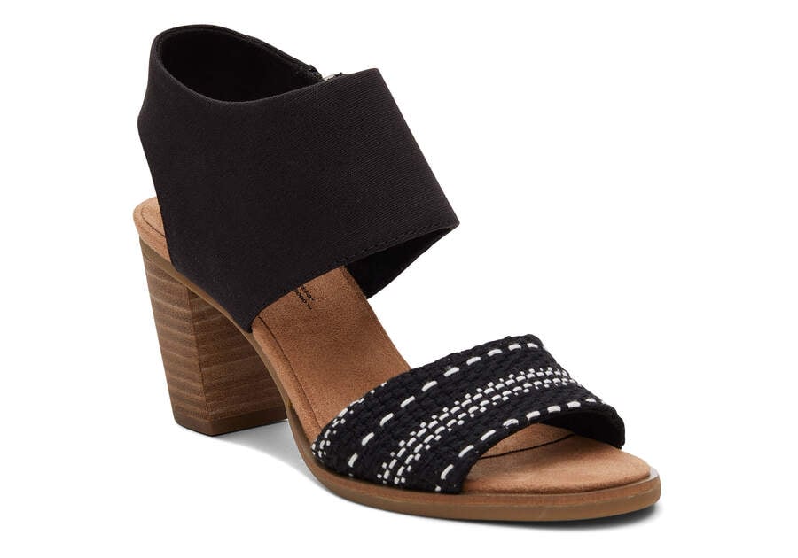 Black Woven Toms Majorca Cutout Sandal Sandals Australia Sale | AU401-939