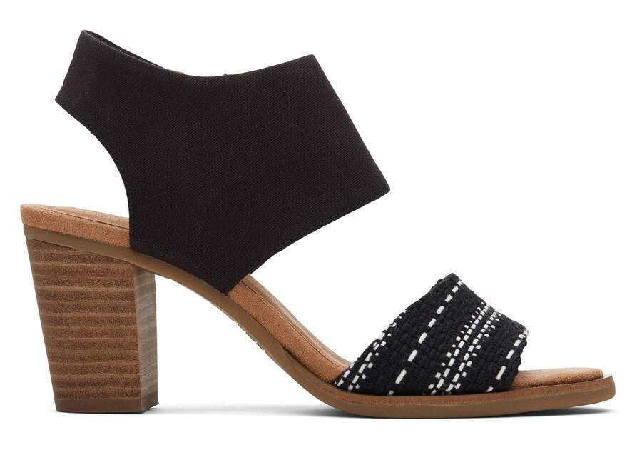 Black Woven Toms Majorca Cutout Sandal Sandals Australia Sale | AU401-939